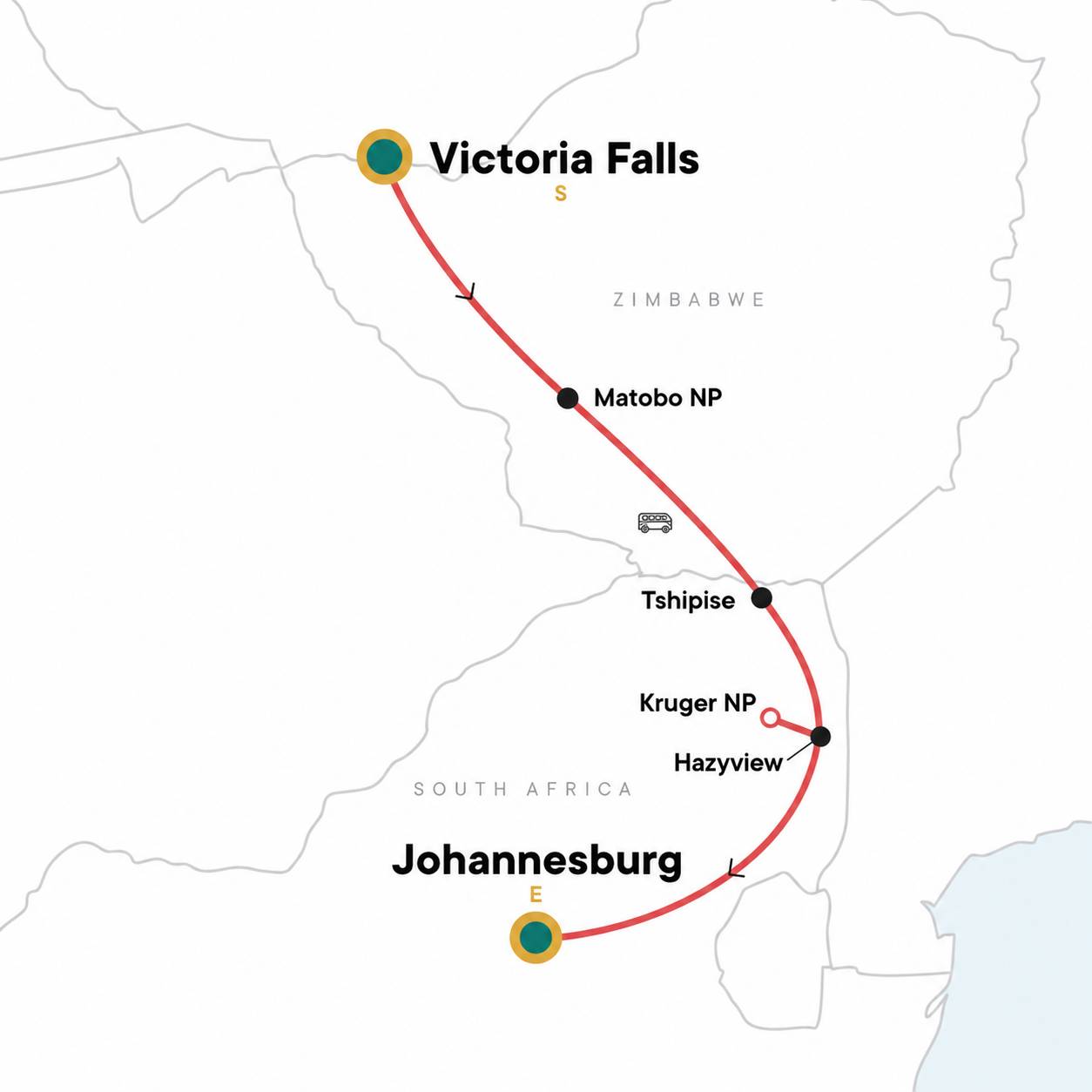 8-Day Victoria Falls to South Africa Overland Safari